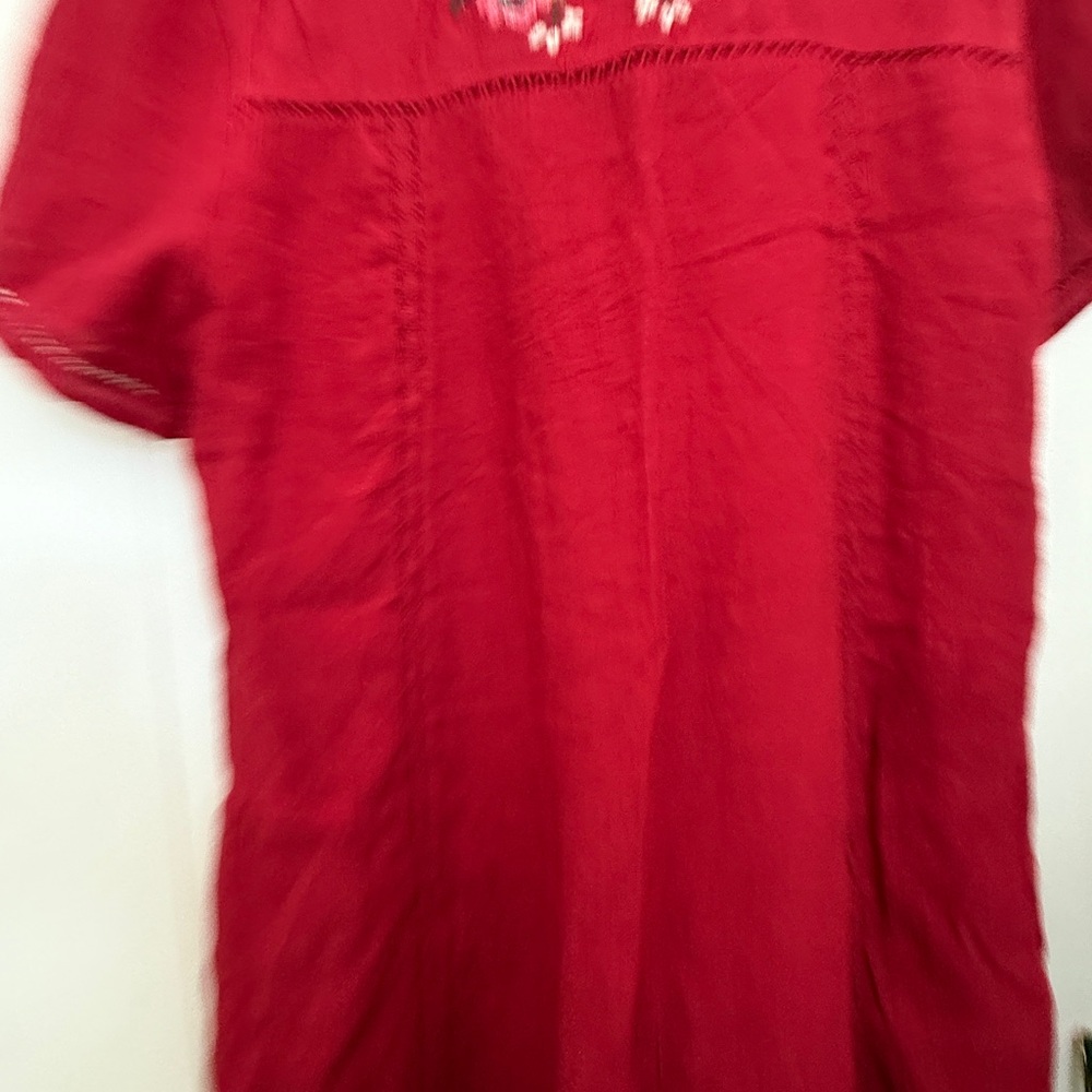 Red Floral Embroidered Dress - Picture 5 of 6